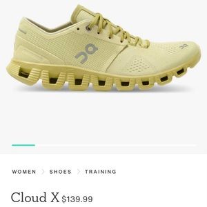 On-running. Cloud X. 8.5. Women. Glade/Citron.